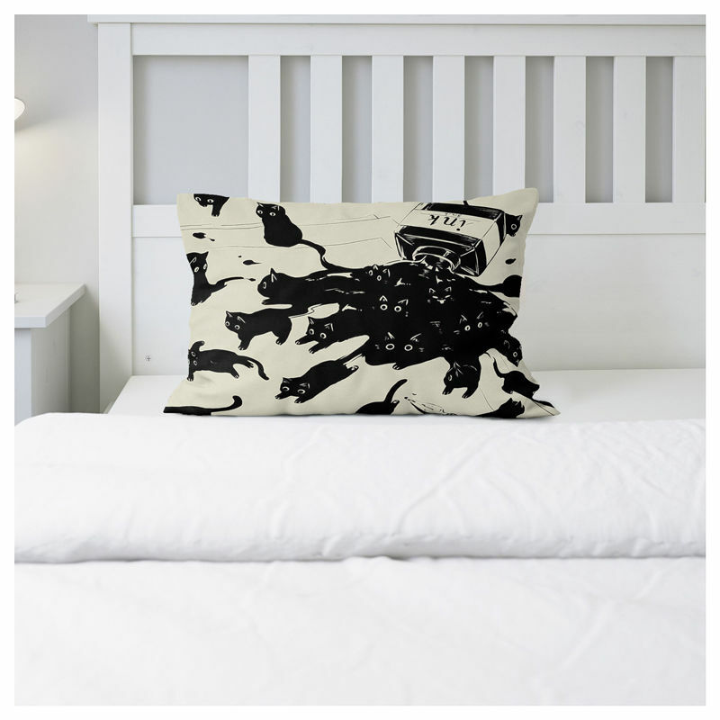 Funda de almohada con diseño de gato para decoración del hogar, cubierta decorativa para cojín de cama doble, elegante, 30x50