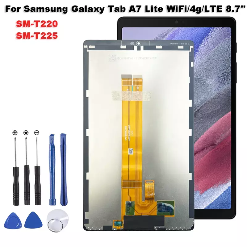 Baru untuk perbaikan rakitan Digitizer layar sentuh, tampilan LCD Samsung Galaxy Tab A7 SM-T220 SM-T225 T220 T225 8.7 inci
