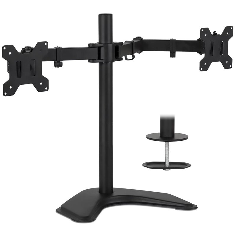 Dual Monitor Adjustable Stand | 32" Maximum Screen Size | Full Motion Desk Mount