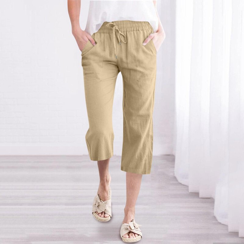 Celana Jogging wanita celana balutan warna Solid klasik celana panjang Capri pakaian jalanan santai Celana Fashion kasual bisnis