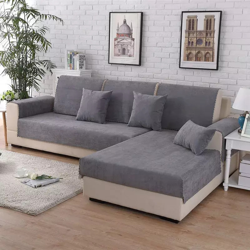 Cztery pory roku uniwersalna wodoodporna narzuta na sofę Sofa przewijak dla zwierząt domowych nordycki współczesny jednolity kolor antypoślizgowy pokrowce na sofę ochronny