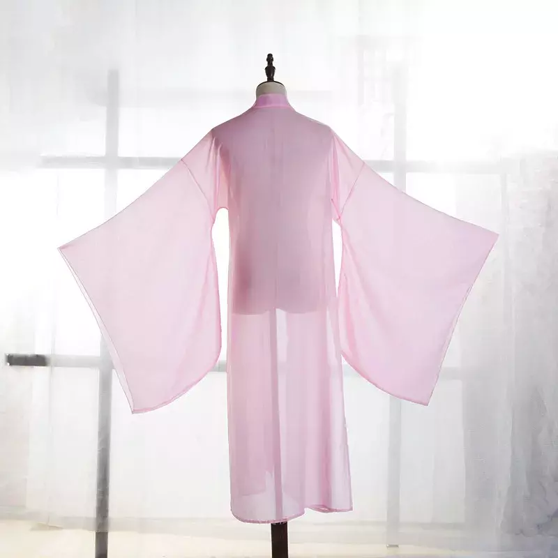 Hanfu เสื้อคาร์ดิแกนแขนใหญ่ของจีนโบราณราชวงศ์ถังผ้าชีฟองบางคลาสสิกชุดเต้นรำคอสเพลย์เครื่องแต่งกายบนเวที