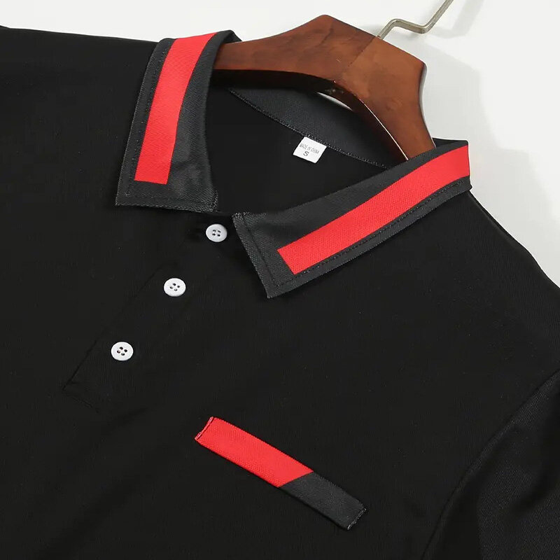 Summer 2024 men's short sleeved new polo shirt collar digital fashion personalized pocket polo shirt men's business casual top