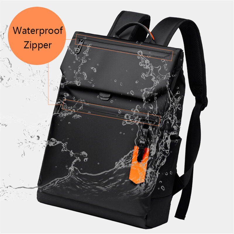 Мужской водонепроницаемый рюкзак для ноутбука, черный деловой роскошный дорожный рюкзак с USB-зарядкой
