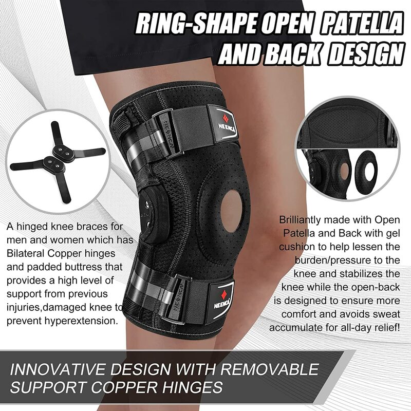 NEENCA Hinged Knee Brace for Knee Pain Knee Support with Side Stabilizers Joint Pain Relief Arthritis Meniscus Tear ACL PCL
