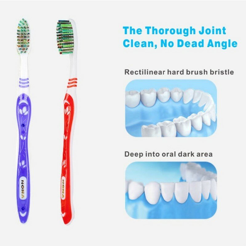 Brosse à dents à poils super durs pour blanchir les dents, croix, enlever la plaque de langue, bactéries, fumée, café, SAF, outils de soins dentaires, 1 pièce