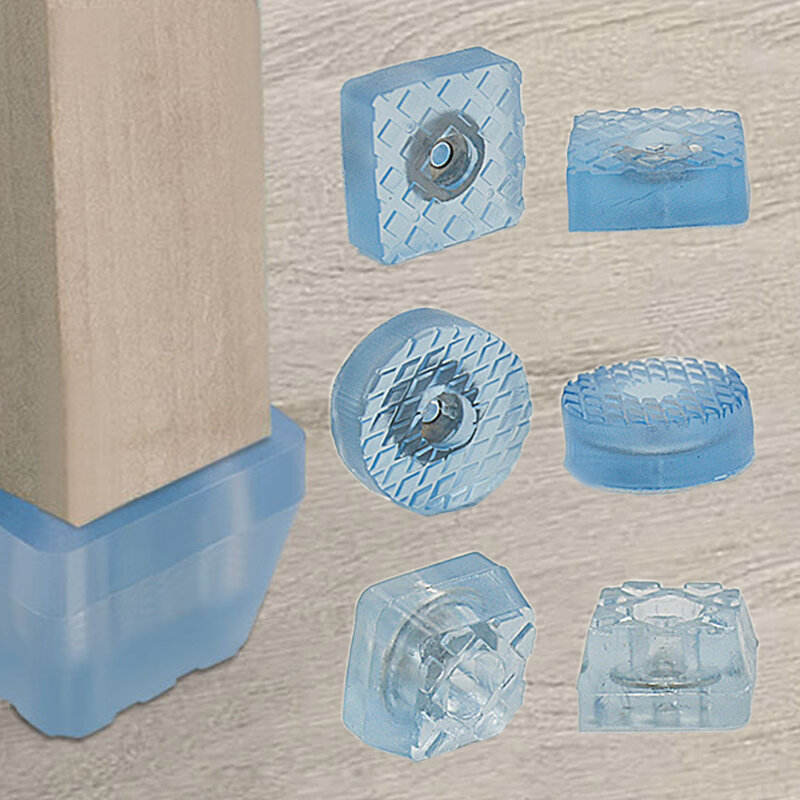 Almohadillas antideslizantes para patas de muebles, Protector de suelo de goma redondo y cuadrado, alfombrilla transparente con reducción de ruido