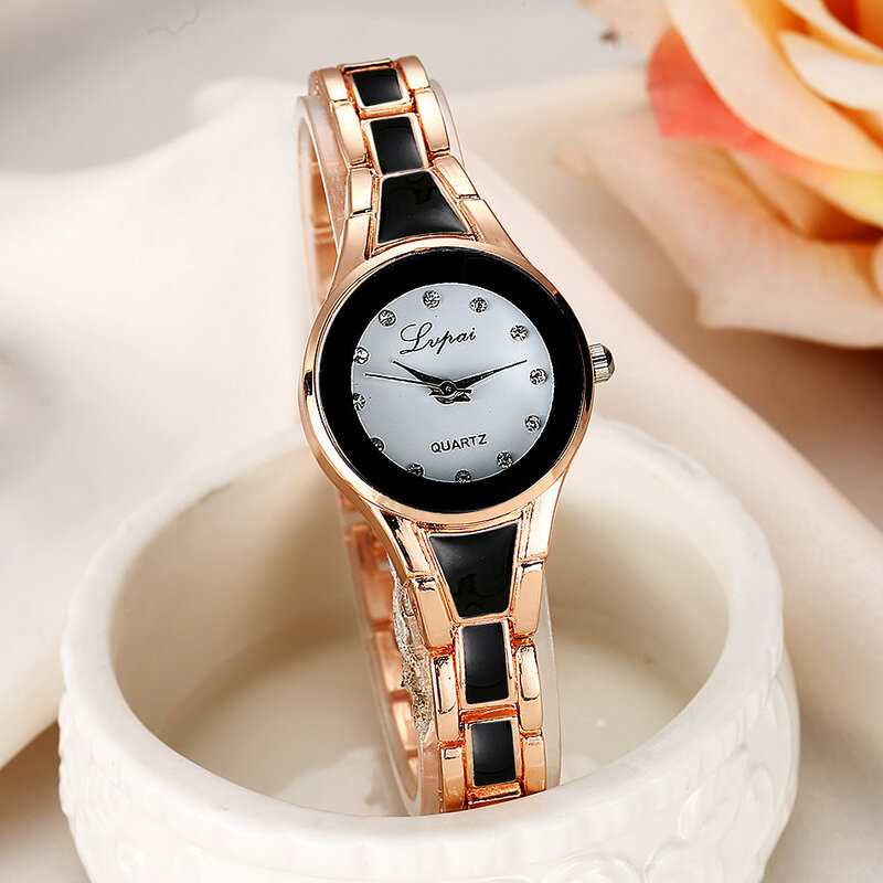 Jam tangan wanita jam tangan Quartz mewah akurat jam tangan wanita jam tangan baja tahan karat untuk wanita