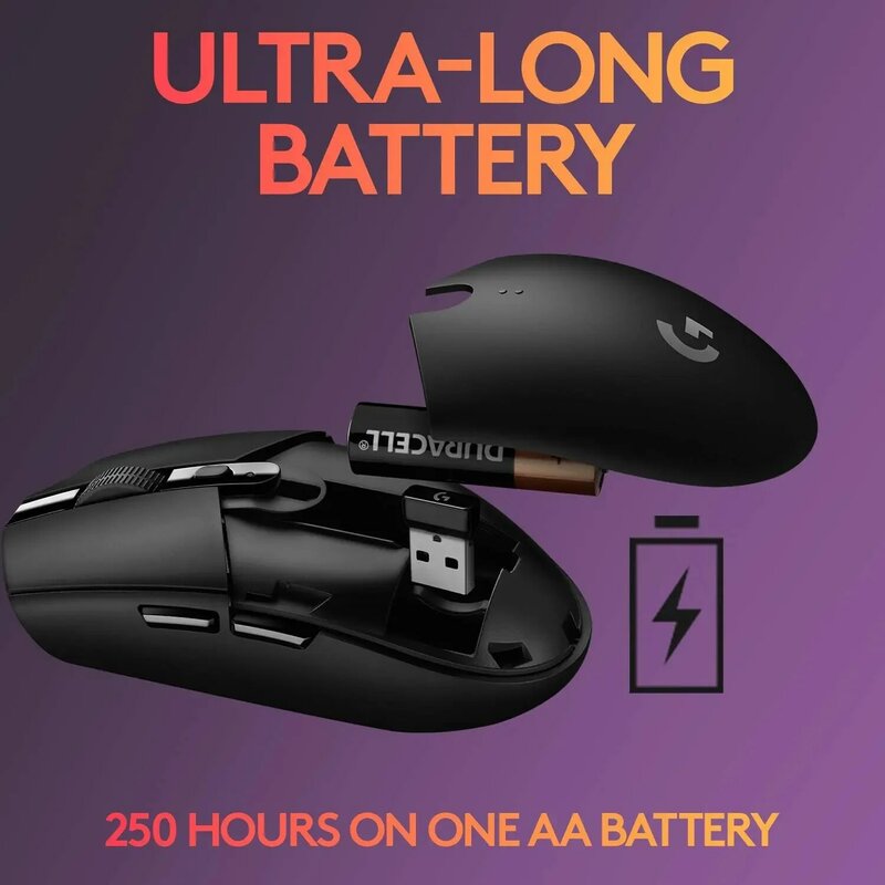 Mouse wireless Logitech - Gaming G304 Lightspeed, 12000 dpi, accessorio per laptop, nessun controller