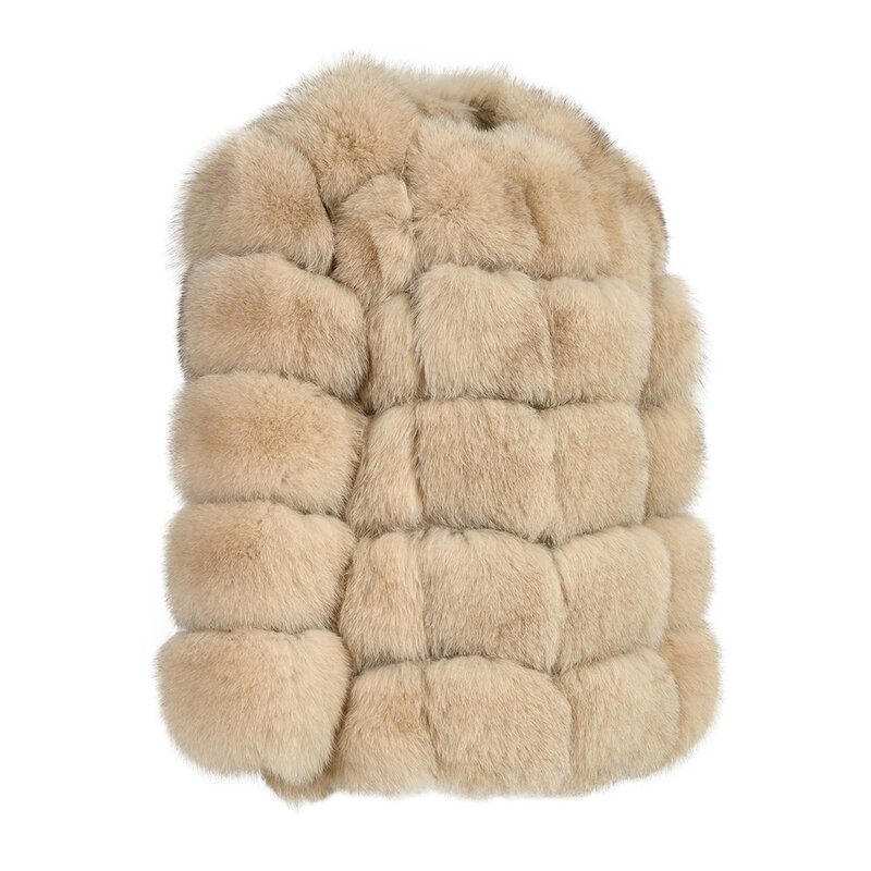 Casaco de pele de raposa real feminino, casaco de pele natural macia, casaco de luxo, alta qualidade, atacado, venda quente, inverno