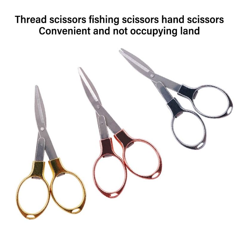 Portable Folding Scissors Creative Folding Hand Tool Fishing Line Cutter Multifunctional Stainless Steel Sewing Scissors Gift