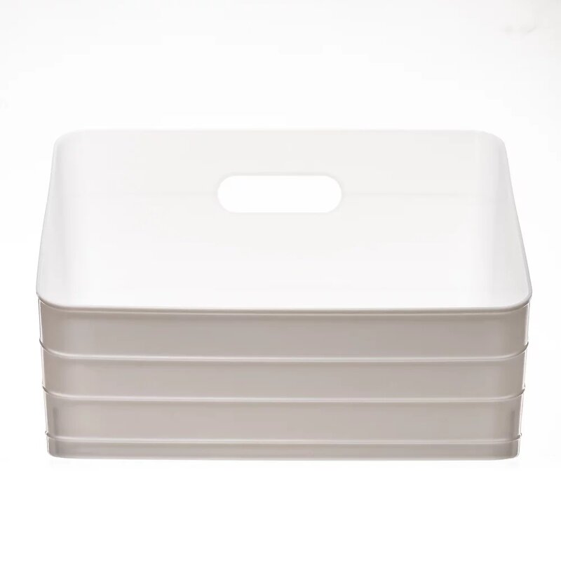 Cubo de almacenamiento de estante de armario de flexión ancha, blanco ártico, estuche, paquete de 4