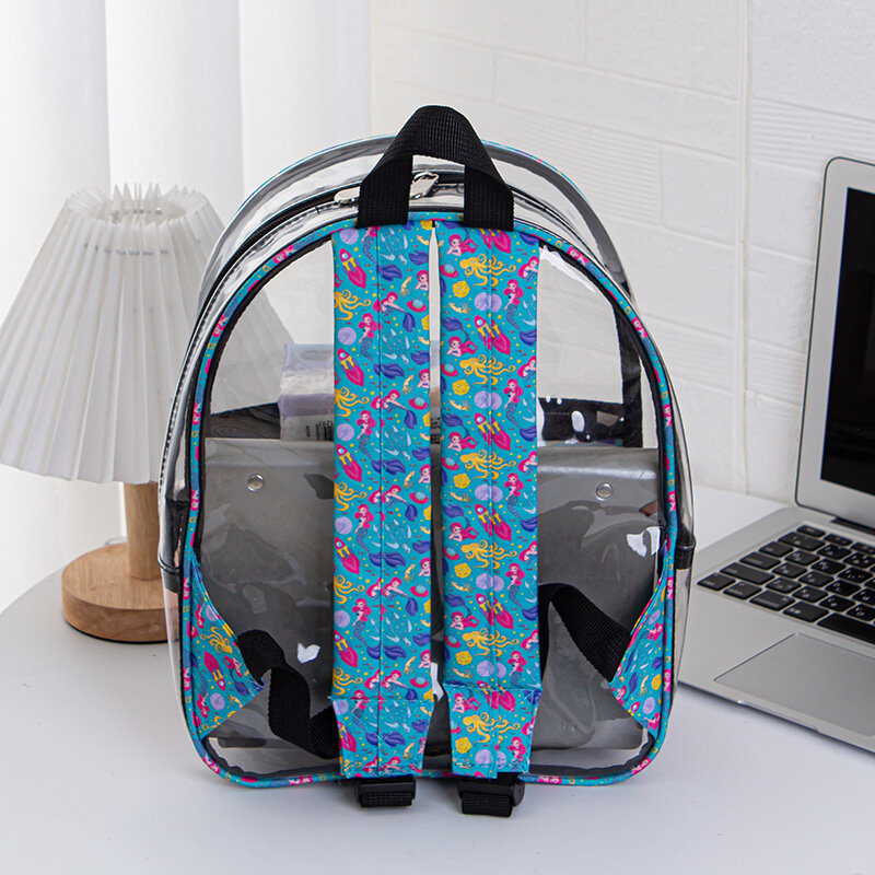 Mochila transparente de PVC para niños, bolsa de gelatina impermeable, bolso de hombro para niños, mochila escolar, mochila de viaje informal