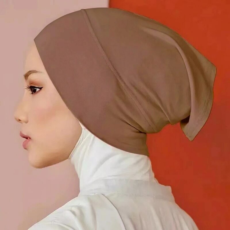 Weibliche Hijabs neue mehrfarbige Stretch mercer isierte Baumwolle unten kleinen Hut Stretch Damen Sweatshirt Hut