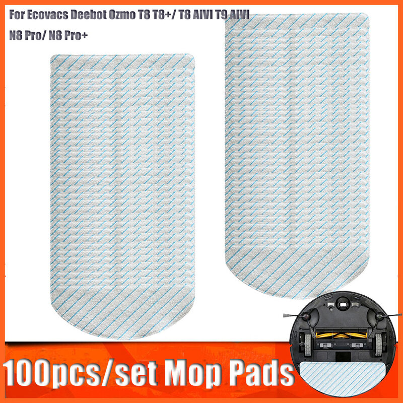 100 шт. одноразовые прокладки для тряпичной швабры Для Ecovacs Deebot Ozmo T8 T8 +/ T8 AIVI T9 AIVI N8 Pro/ N8 Pro + фото