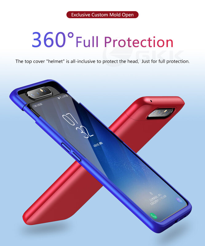 Gkk-Samsung Galaxy a80用のオリジナルケース,超薄型,360保護,落下防止,マット,ハードカバー