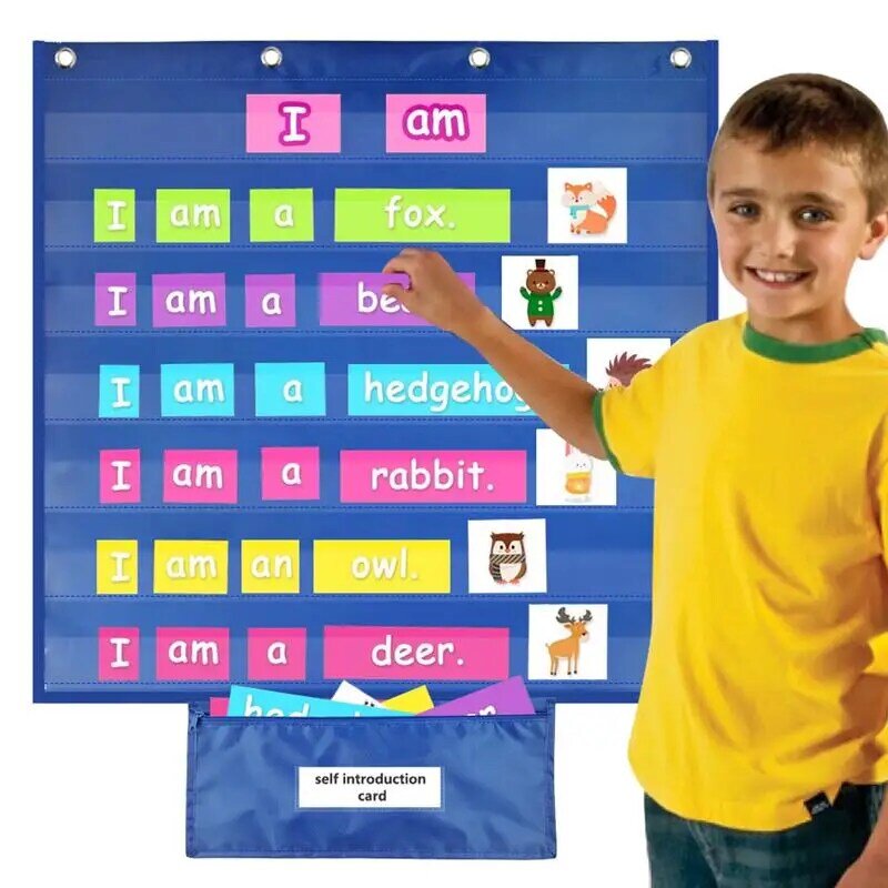 Daily Schedule Pocket Chart 7 Pocket Standard Pocket Chart For Classroom Centers Blue Hanging Pocket Chart For Classroom