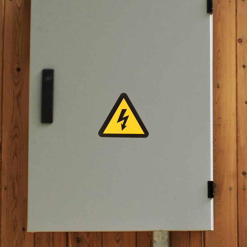 Tofficu alta tensão elétrica choque perigo adesivo, adesivos amarelos, vinil, desligar o poder antes