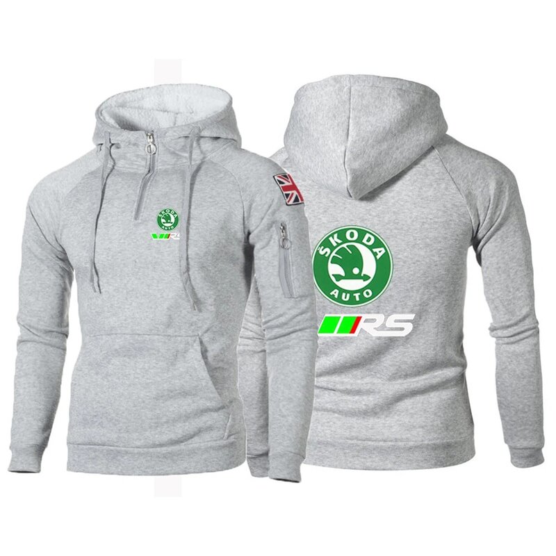 Skoda Rs Vrs Motorsport Graphicorrally Wrc Racing Men New Fashion Solid Color Print Slim Fit Casual Pullover Fitness Hoodie Tops
