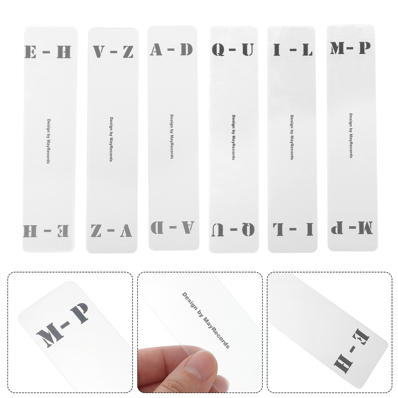 Etiquetas de clasificación de discos de piezas, separadores de letras del alfabeto, divisor de índice, CD, 6 unidades