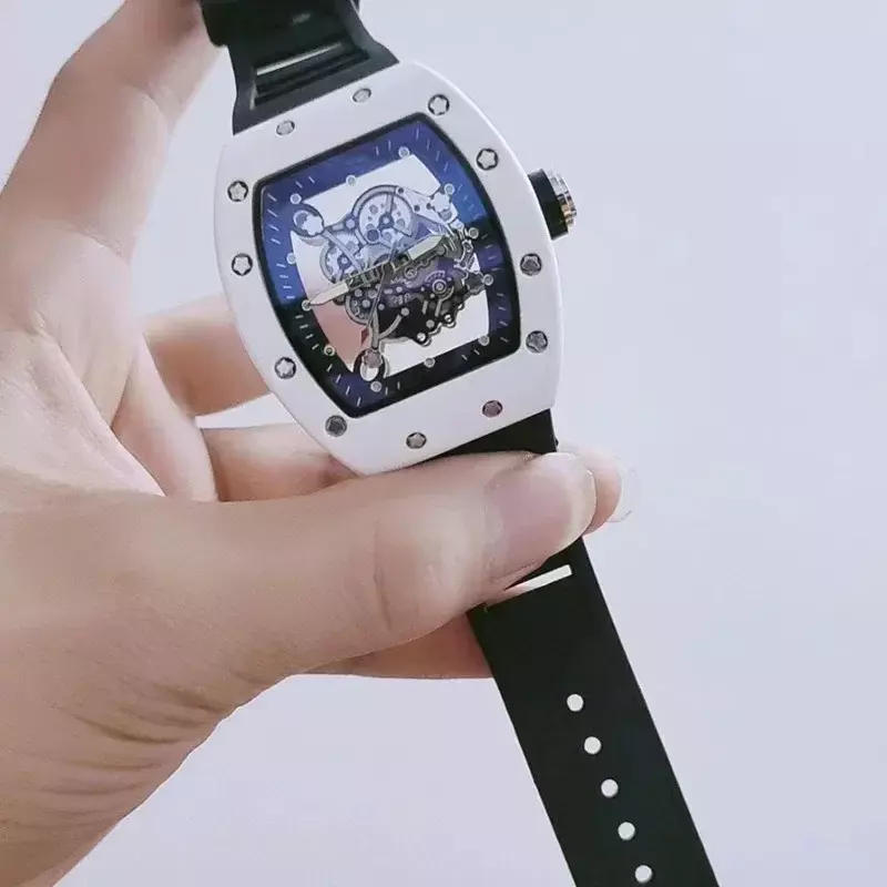 W stylu Richard, luksusowy męski zegarek sportowy marki wojskowej z wycięciami, męski zegarek Quartz z datą, wodoodporny zegarek