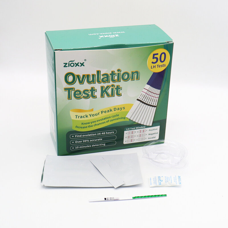 Teste de Gravidez Precoce para Mulheres Kit de Teste LH Precisão Acima de 99% Ovulação Feminina Rápida Medida de Urina Verificação de Precisão 50Pcs