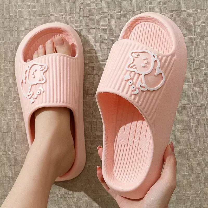 Women Soft Sole House Slippers 2023 Summer Beach Thick Platform Slipper Sandals Women Korean Eva Slippers Couple Home Flip Flop