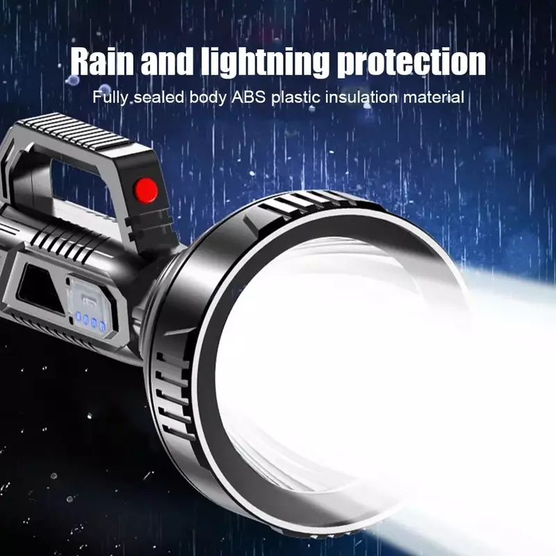 Nuova torcia a LED ad alta potenza torcia a lanterna da pesca impermeabile torcia da campeggio con riflettore potente ricaricabile USB