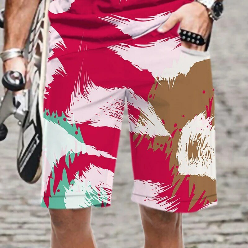 Ropa de cintura elástica para hombre y mujer, pantalones cortos divertidos e informales, con estampado 3D, holgados, de secado rápido, para la playa