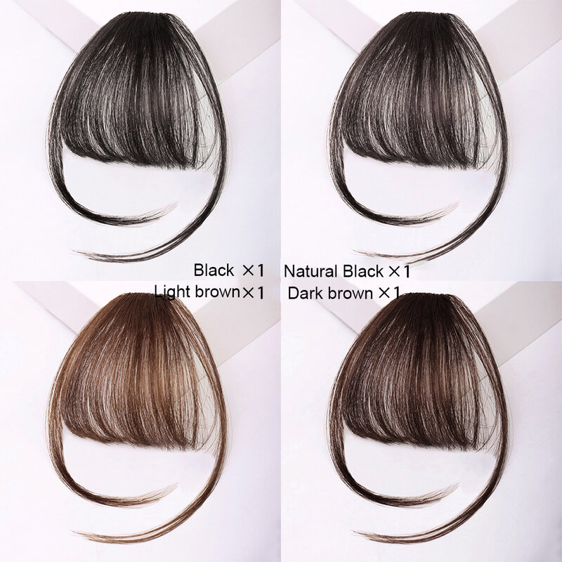Parrucche sintetiche diritte con frangia d'aria Clip naturale nell'estensione dei capelli frangia finta pezzi di capelli anteriori accessori per capelli per le donne