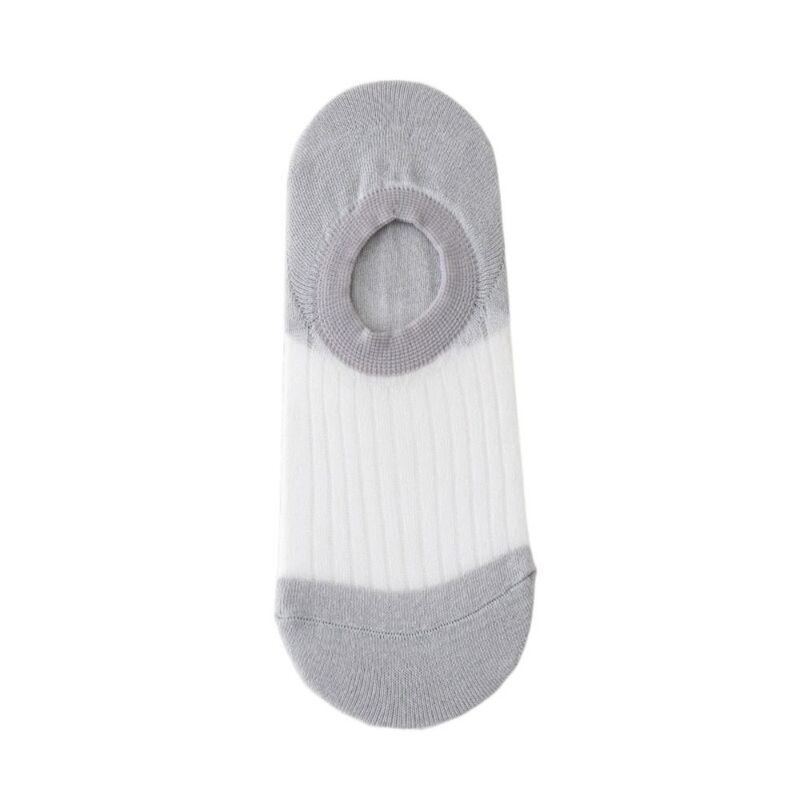 Boca rasa baixo tubo meias elásticas para mulheres, meninas barco meias, meias femininas, vidro seda meia, chinelos confortáveis