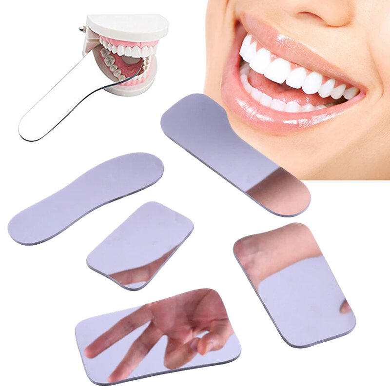 Dental Photography Mirror, Ortodontia, Ferramentas Dupla Face, Material de Vidro, Refletor de Odontologia, Intra Oral, 5Pcs