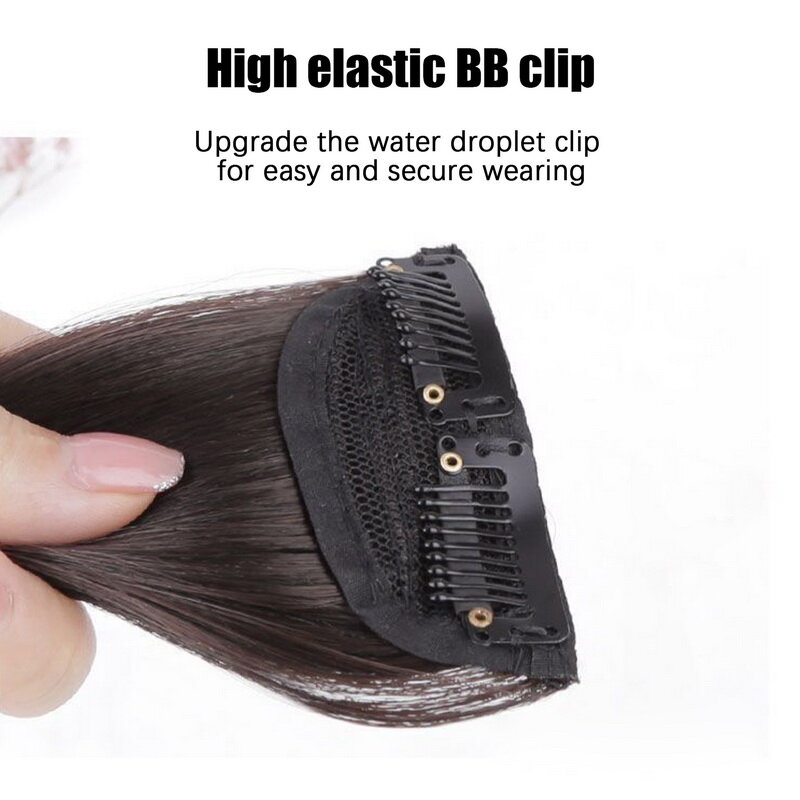 10/20/30cm Short Straight Synthetic Hair Pads Fluffy Invisible Hairpieces Clip In One Piece Wigs For Women Hair Extensions Wig