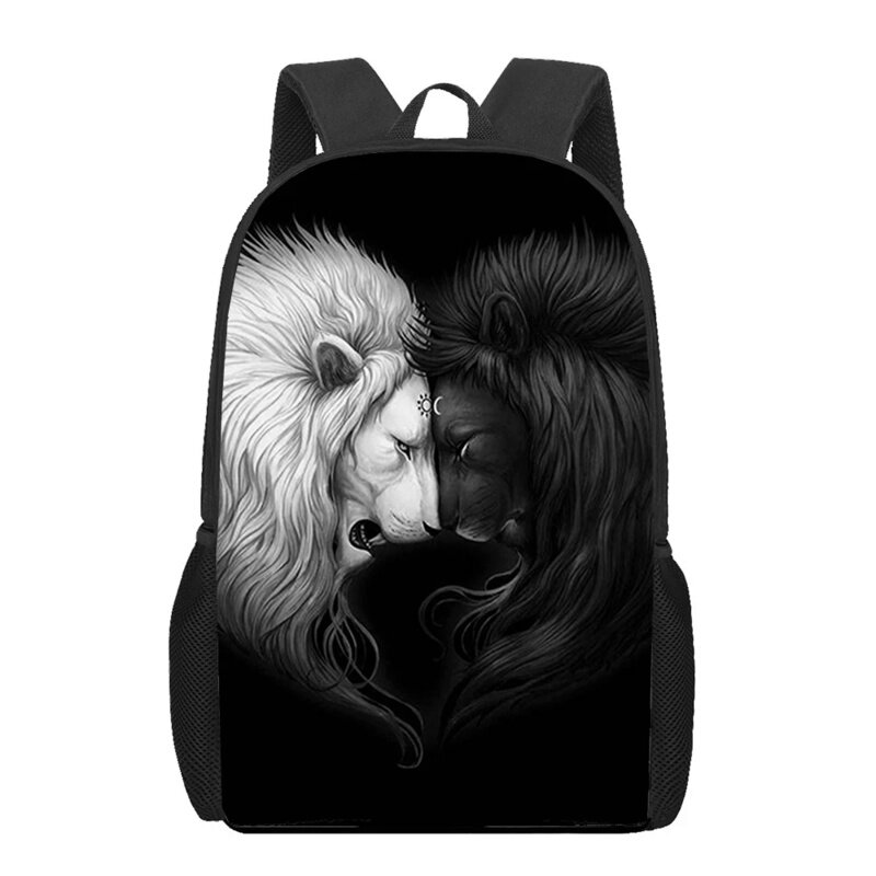 Свирепый рюкзак с иллюстрацией льва, Студенческая сумка для книг для девочек и мальчиков, Детский Повседневный Рюкзак для подростков, повседневный рюкзак, дорожный рюкзак