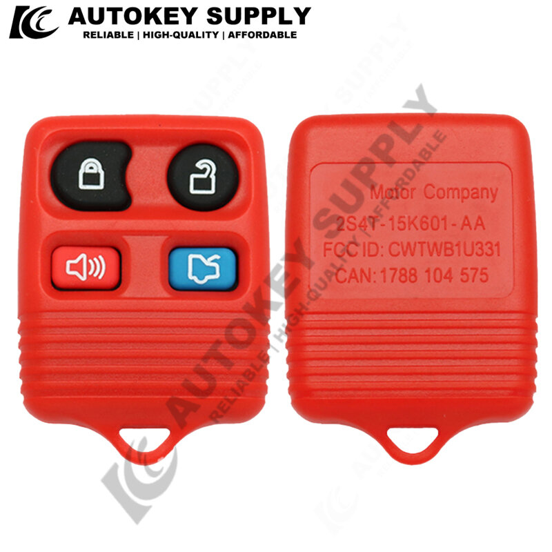 3 4 Buttons Remote Car Key Case Fob Red Blue Yellow Shell Pad ForFord Transit Edge F-250 Super Duty F-350 E-150 Escape