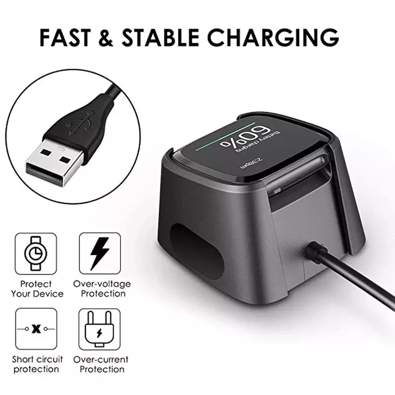 USB Charger Cable Adapter For Fitbit Versa 1 Fitbit Versa 2 Smart Watch  Charging Adapter Dord Accessories For Fitbit versa lite