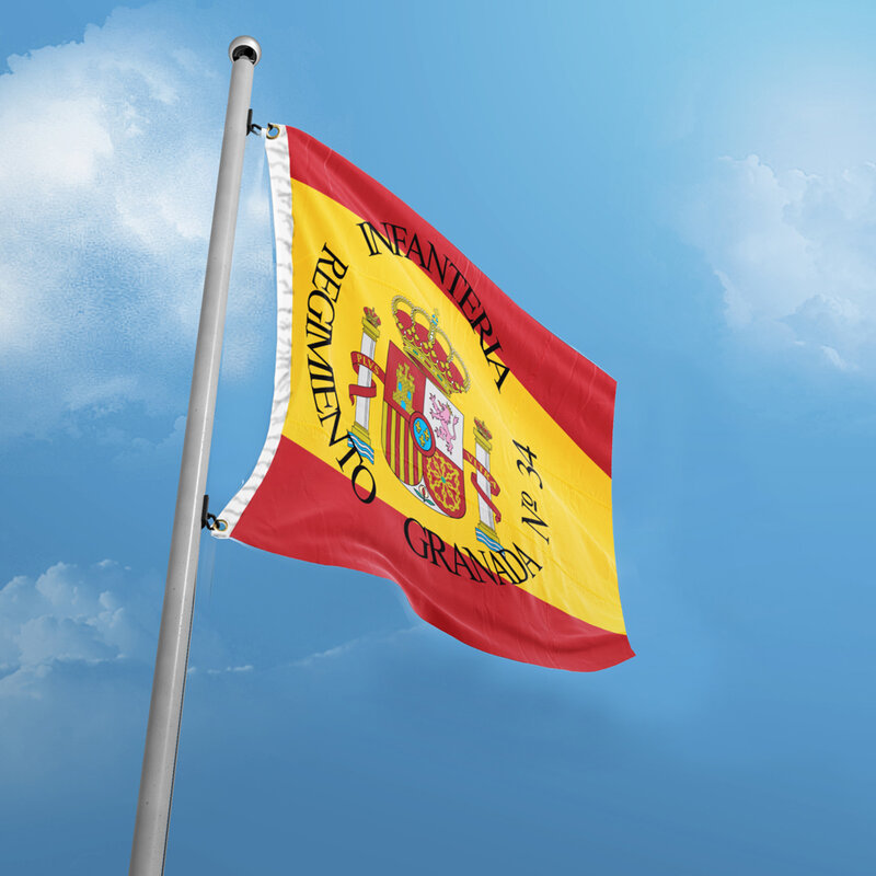 Bandera De la Unidad Militar del Ejército De España, 3x3 pies, 90x90CM, banderas De España, logotipo personalizado, decoración para interiores y exteriores, pancartas De poliéster