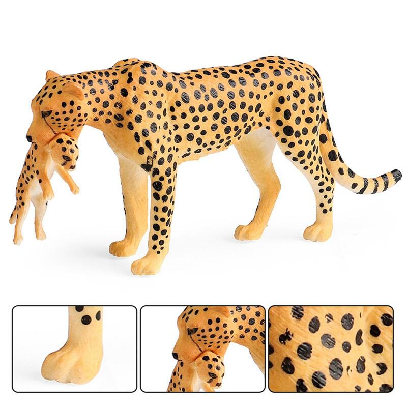 레오파드 장난감 피규어 시뮬레이션 야생 동물 조각상, 교육용 완구