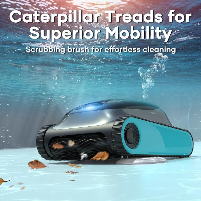 Limpiador robótico inalámbrico para piscina, Robot aspirador para piscina de escalada en pared, ruta de navegación por onda 2,0 con limpieza periódica (2024 nuevo)