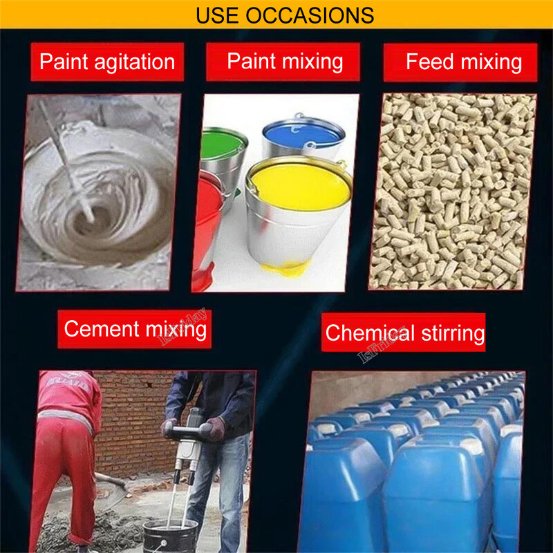 Cement Mixing Rod Mixer Drill Paint Stirring Rod Plaster Mortar Mixing Paddle Putty Powder Coating Paint Electric Mixer Rod Head