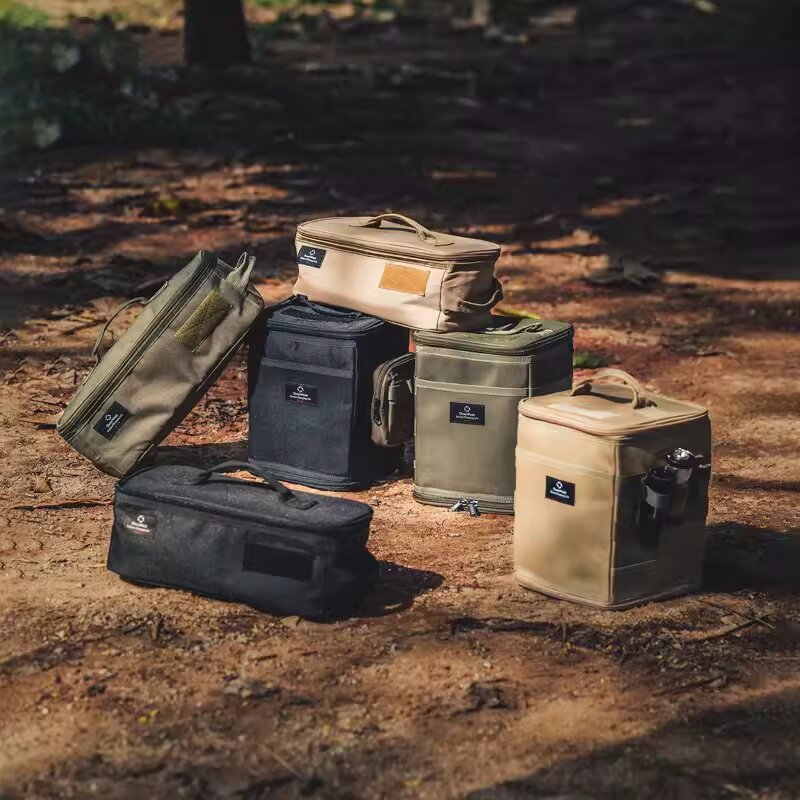 Bolsa de almacenamiento multifuncional para acampar al aire libre, vajilla de viaje, equipo de almacenamiento para estufa, bolsa de Picnic de fibra de poliéster 1000D