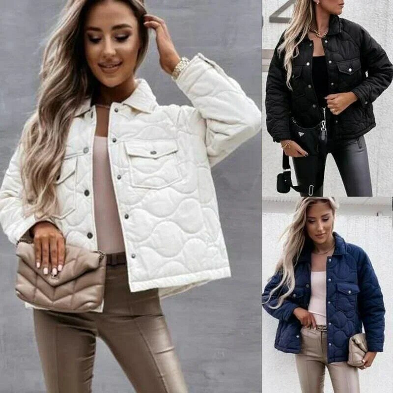 New Autumn Winter Women Oversize Vintage Plaid Blue Denim Parka Coat Casual Loose Long Cotton Jacket Outerwear Female 2024
