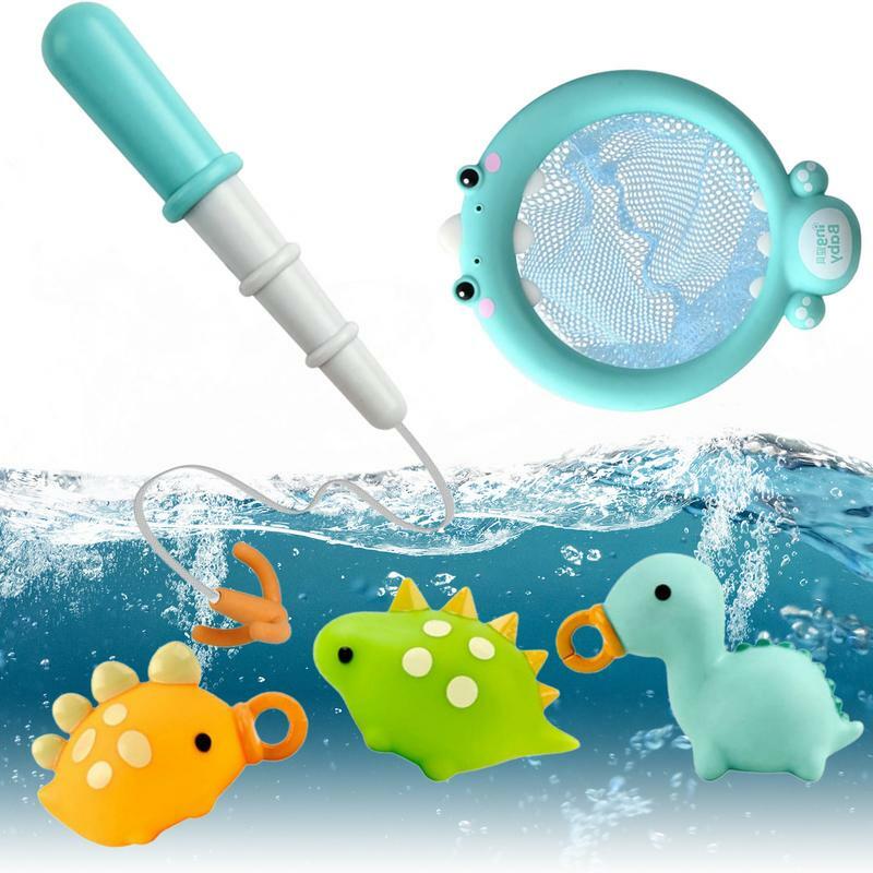 Nuoto pesce bagno giocattolo piscina da pesca giocattoli gioco per bambini vasca da bagno galleggiante giocattolo con canna da pesca e rete divertente vasca da bagno piscina