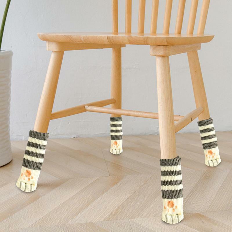 4 ชิ้นโต๊ะและเก้าอี้เท้า Pad เท้าถักถุงเท้า Cat Claw Mute สวมใส่ลื่นเหมาะสำหรับชั้นแผ่นป้องกัน