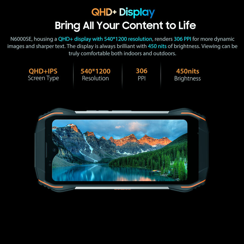 Blackview N6000SE Wytrzymały smartfon Mini 4.3'' Wyświetlacz MTK Octa Core Telefon komórkowy 12 GB (4+8) 128 GB 13 MP Aparat 3700 mAh Android 13