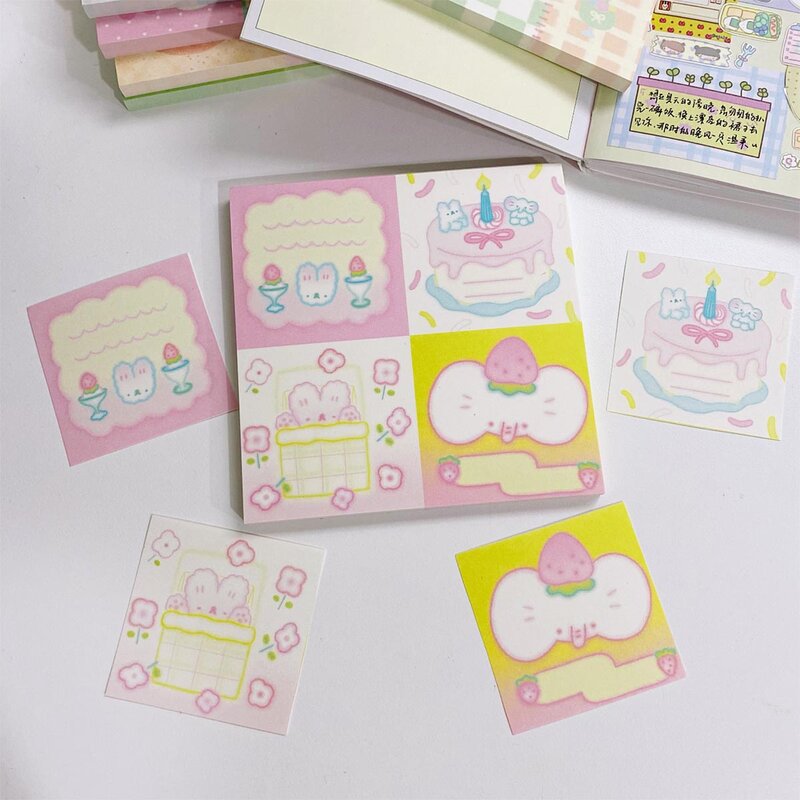 50sheets Kawaii Patchwork Memo Pad Scrapbook Stationery Material To Do List Accessory Offices Notes for Notes Diy Arts Crafts