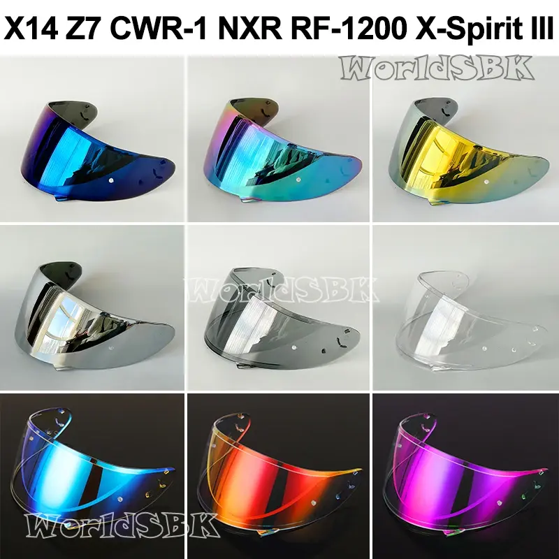 Visera de casco para SHOEI X-14, X14, Z-7, Z7, CWR-1, CWR1, NXR, RF-1200, RF1200, x-spirit III, XSpirit 3, x-fourteen, X Fourteen, RYD, CWR-F, CWRF