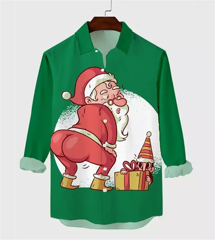 Christmas shirt colorful Happy New Year HD pattern 2024 new model launched high quality soft material comfortable plus size