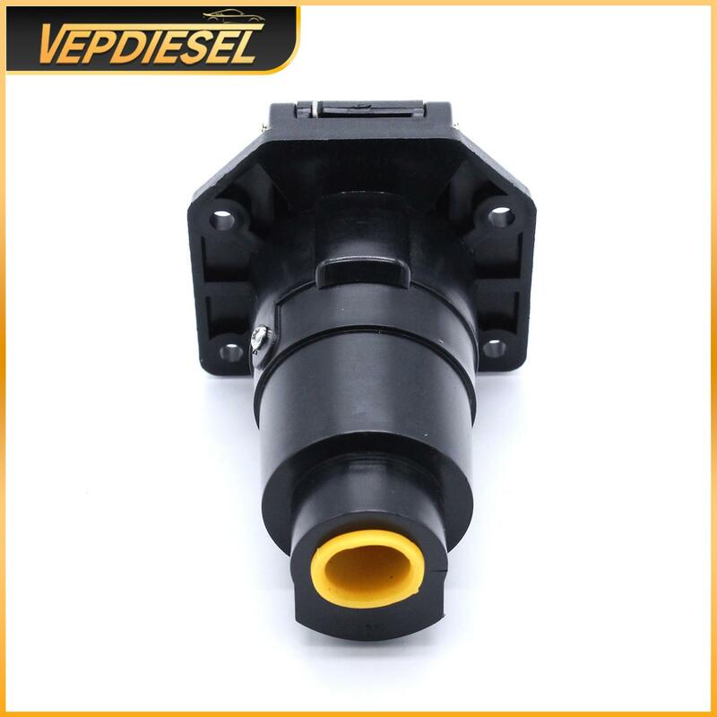 1PC 12V 7 Pin Waterproof Round Trailer Plug 7 Way Socket Adapter Wiring Connector for American With Safety Lock