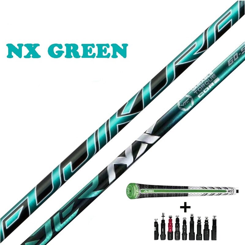 グラファイトゴルフドライバーシャフト、非常に伸縮性のあるシャフト、fj sp nx Green、flex r sおよびs、無料の組み立てスリーブとグリップ、50 60 70 s x